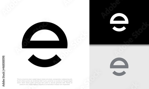 Initials E logo design. Initial Letter Logo. Innovative high tech logo template.	
