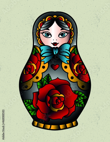 matrushka roses tattoo