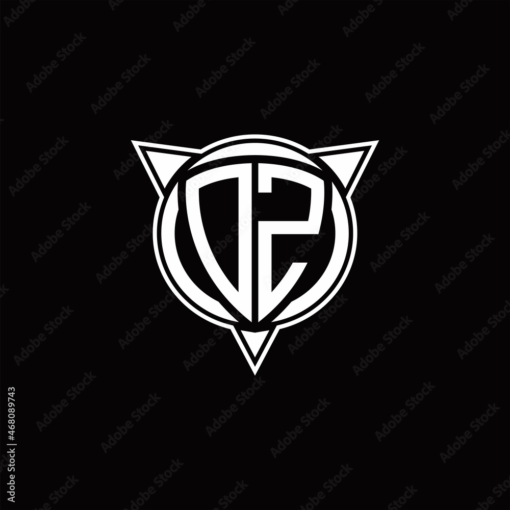 DZ Logo monogram isolated with circle shape and three arrow design template DZ Logo monogram isolated with circle shape and three arrow design template