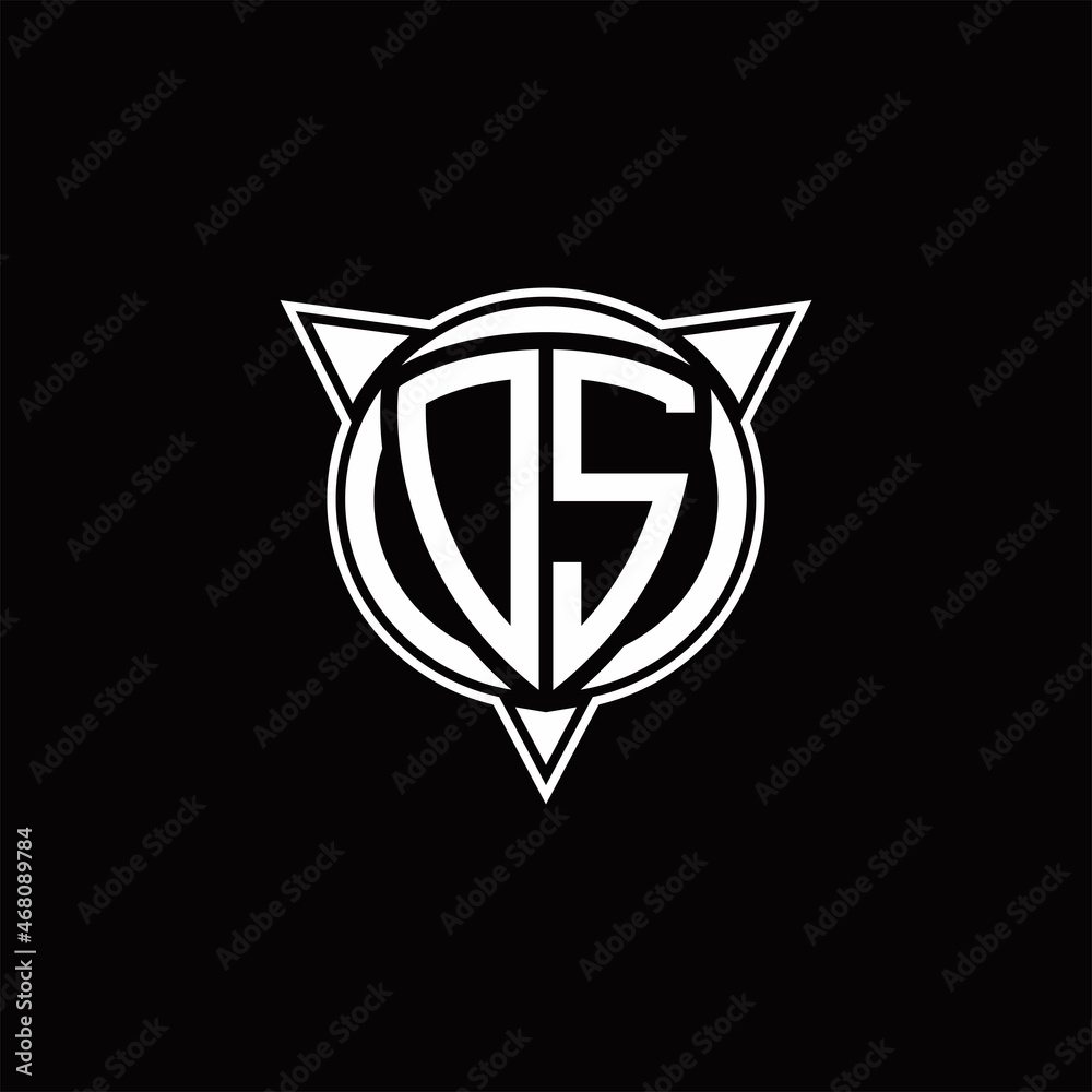 DS Logo monogram isolated with circle shape and three arrow design template DS Logo monogram isolated with circle shape and three arrow design template