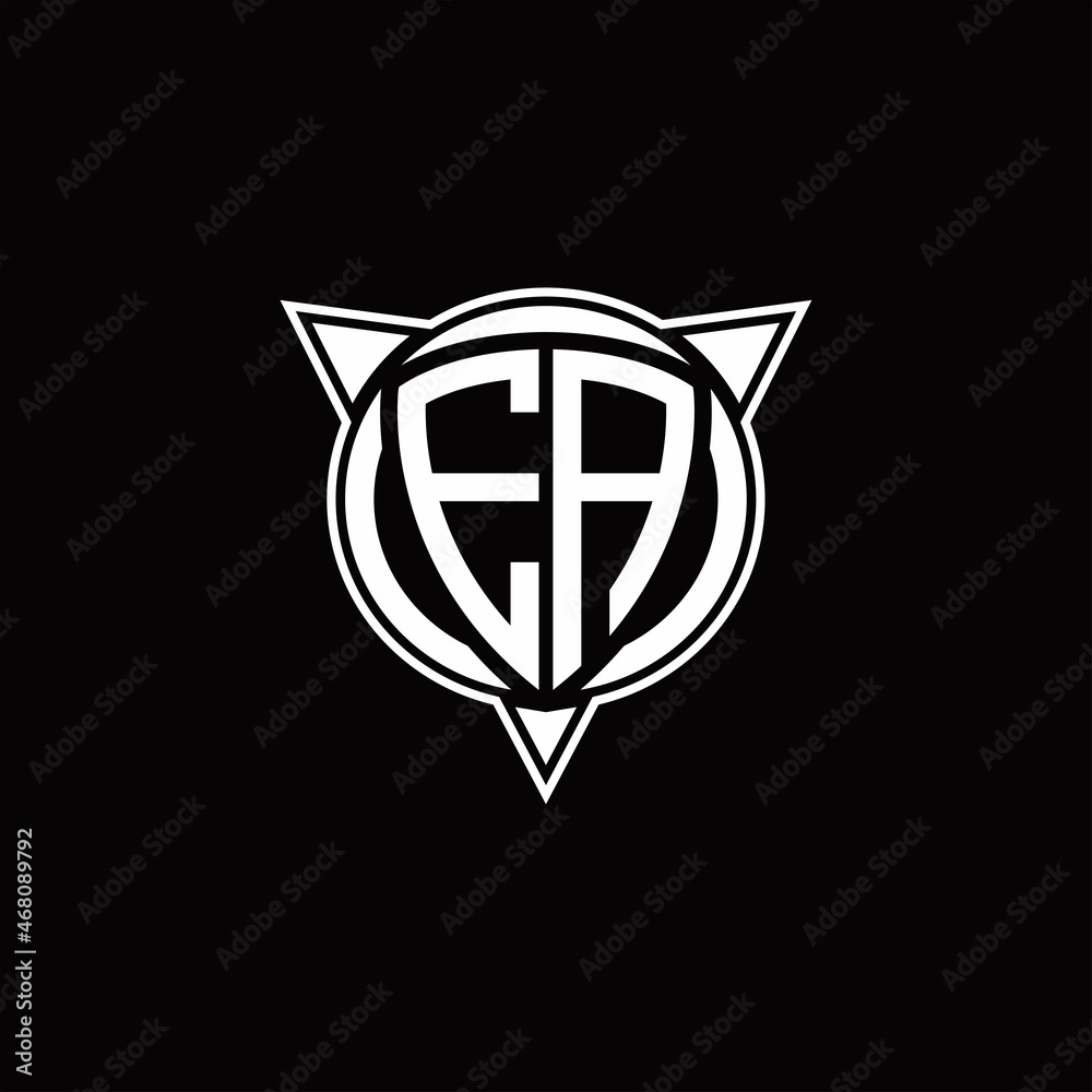 EA Logo monogram isolated with circle shape and three arrow design template EA Logo monogram isolated with circle shape and three arrow design template