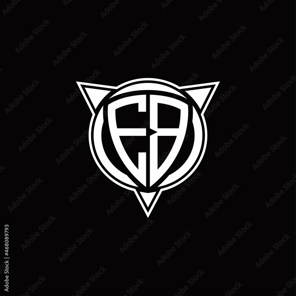 EB Logo monogram isolated with circle shape and three arrow design template EB Logo monogram isolated with circle shape and three arrow design template
