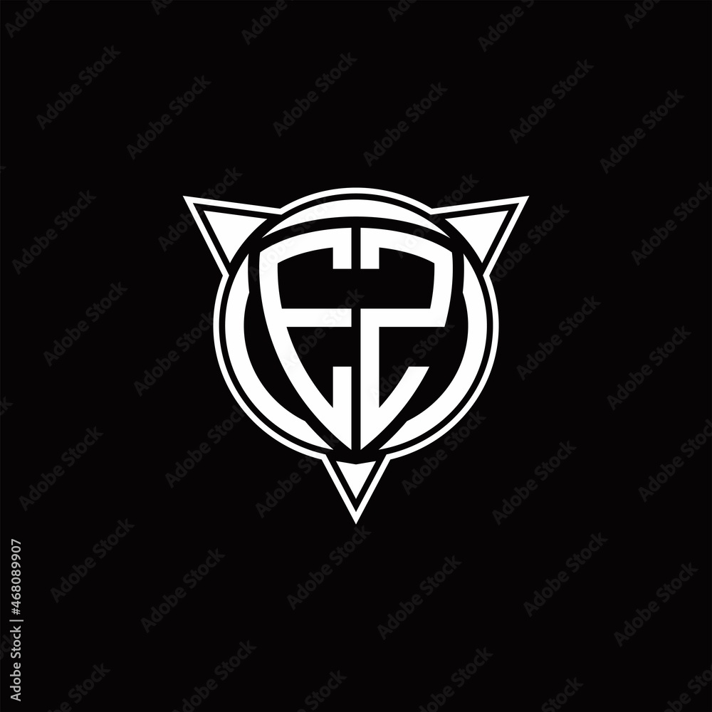 EZ Logo monogram isolated with circle shape and three arrow design template EZ Logo monogram isolated with circle shape and three arrow design template