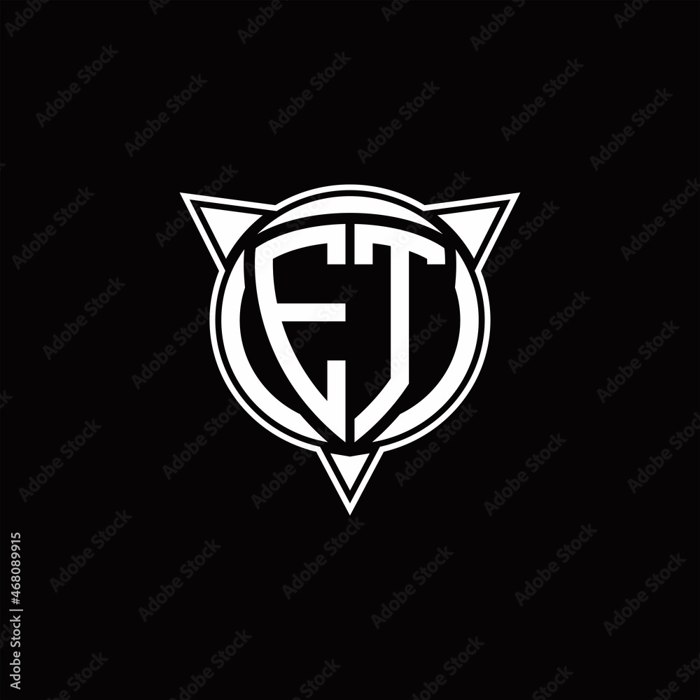 ET Logo monogram isolated with circle shape and three arrow design template ET Logo monogram isolated with circle shape and three arrow design template