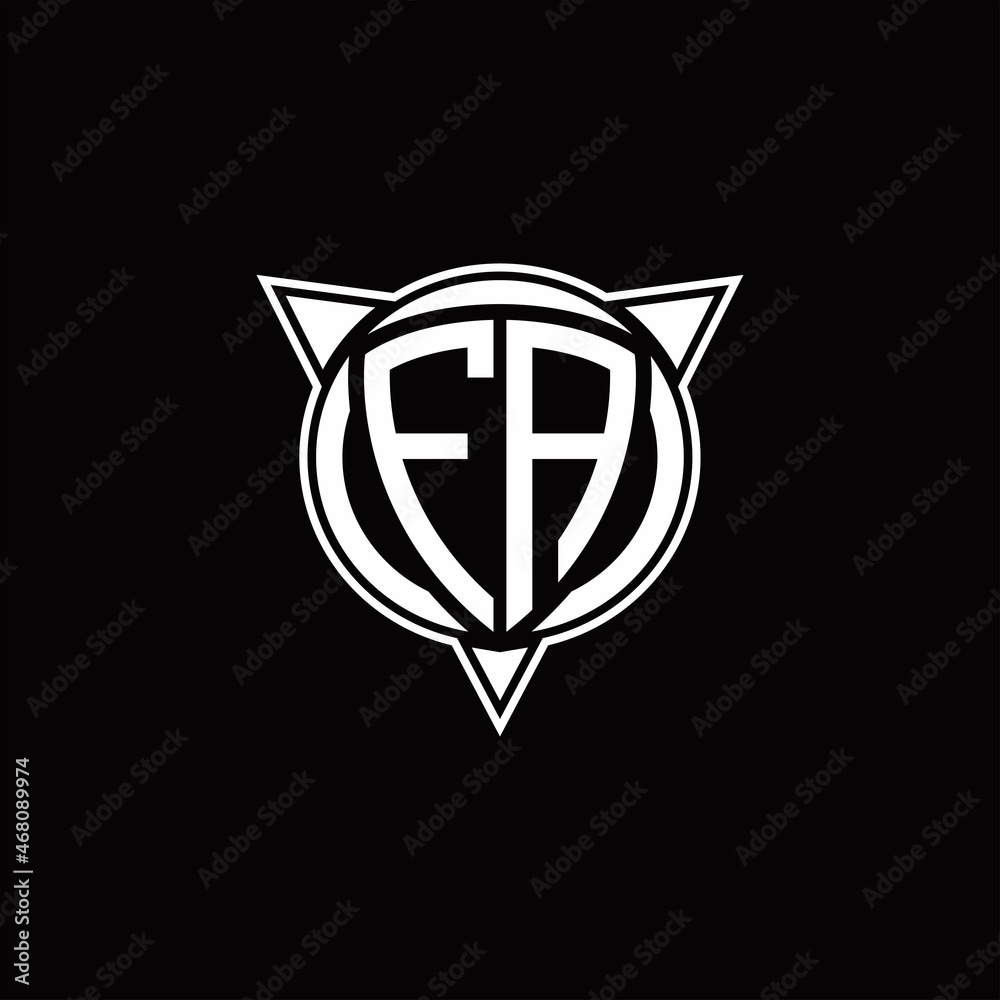FA Logo monogram isolated with circle shape and three arrow design template FA Logo monogram isolated with circle shape and three arrow design template