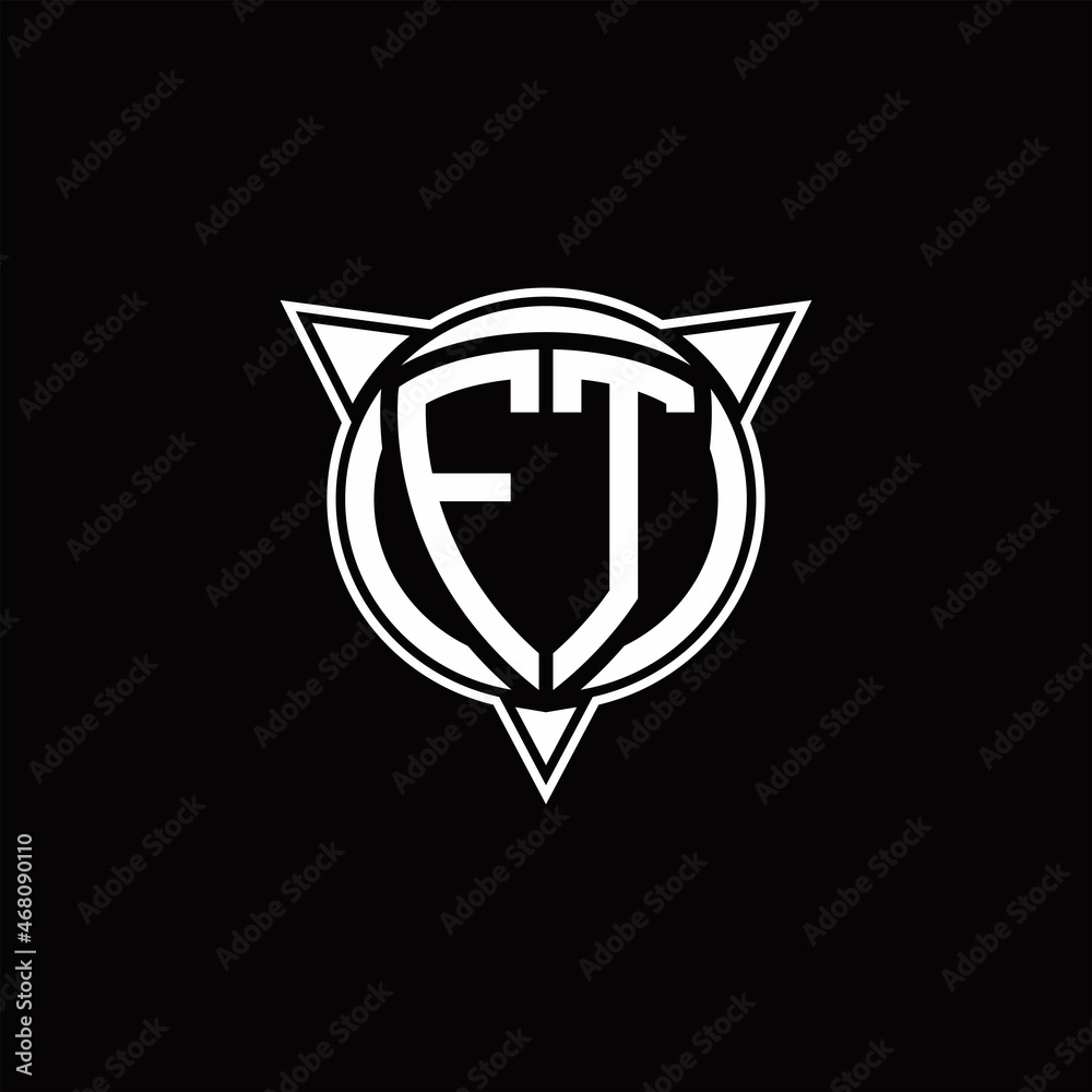 FT Logo monogram isolated with circle shape and three arrow design template