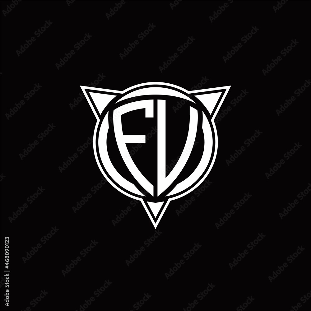 FV Logo monogram isolated with circle shape and three arrow design template FV Logo monogram isolated with circle shape and three arrow design template