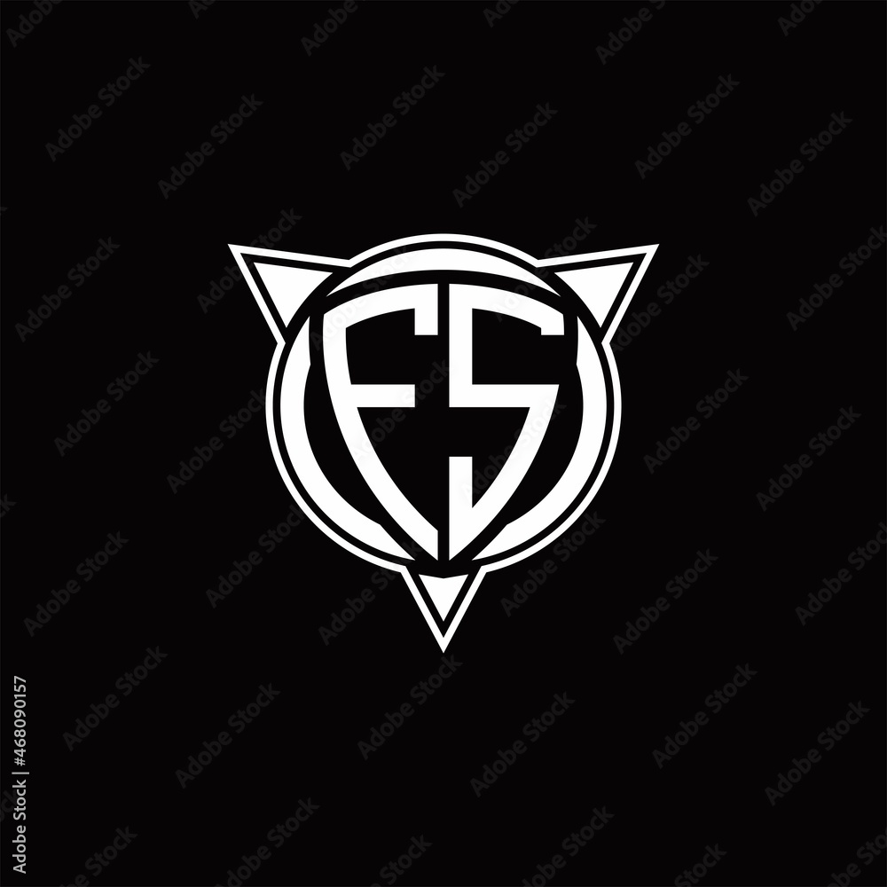 FS Logo monogram isolated with circle shape and three arrow design template FS Logo monogram isolated with circle shape and three arrow design template
