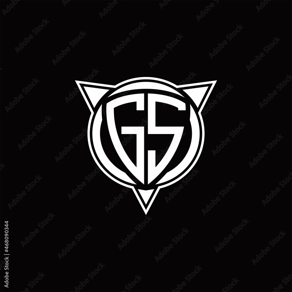 GS Logo monogram isolated with circle shape and three arrow design template GS Logo monogram isolated with circle shape and three arrow design template