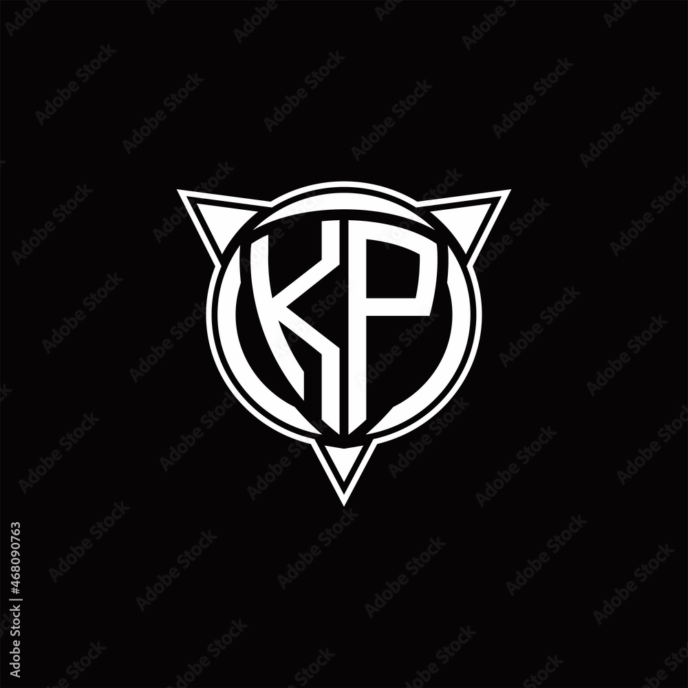 KP Logo monogram isolated with circle shape and three arrow design template KP Logo monogram isolated with circle shape and three arrow design template