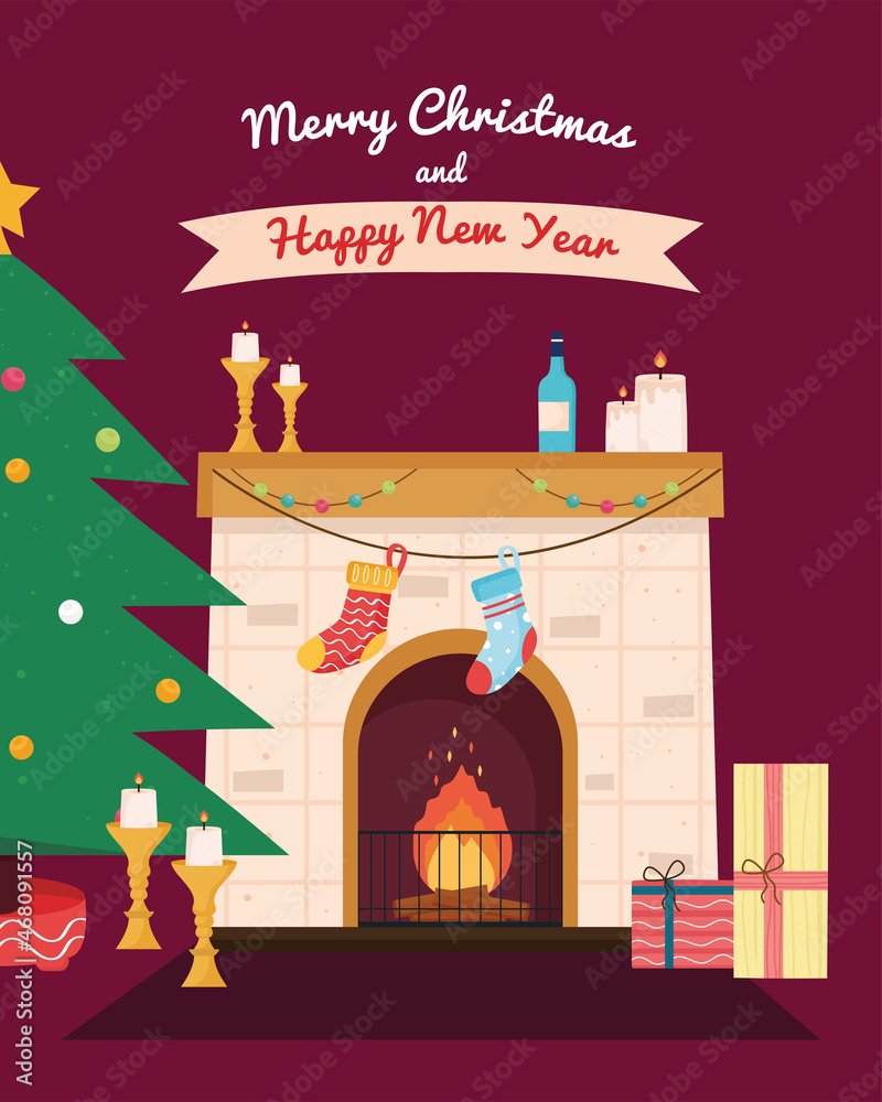 merry christmas lettering card