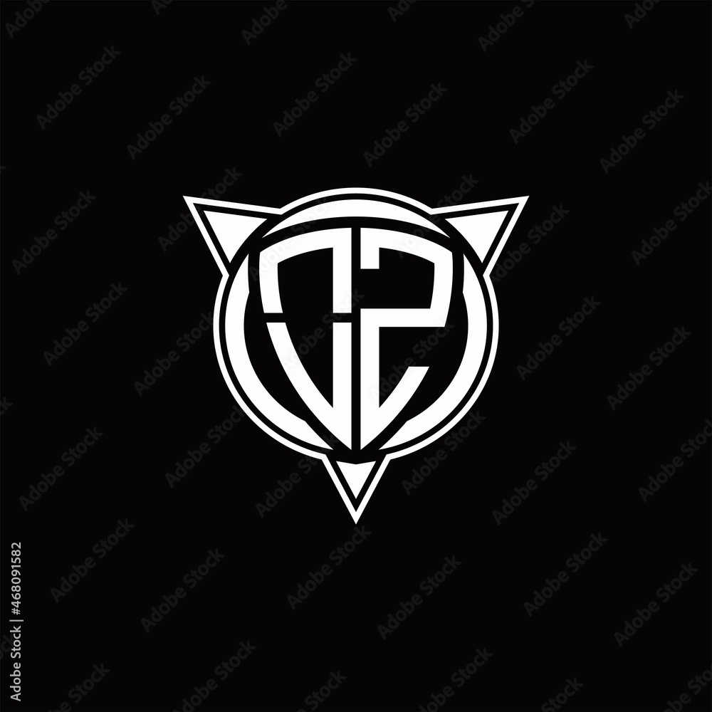 OZ Logo monogram isolated with circle shape and three arrow design template OZ Logo monogram isolated with circle shape and three arrow design template