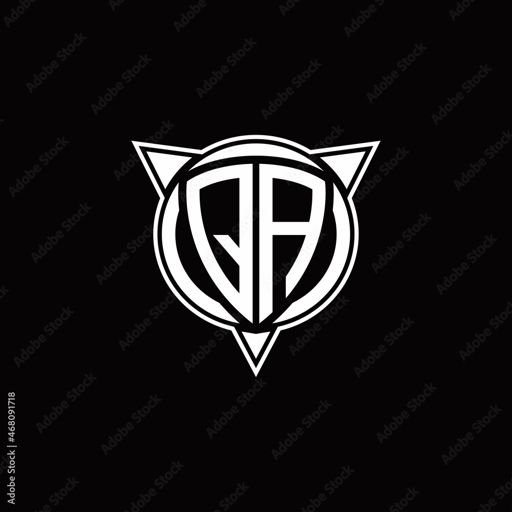 QA Logo monogram isolated with circle shape and three arrow design template QA Logo monogram isolated with circle shape and three arrow design template