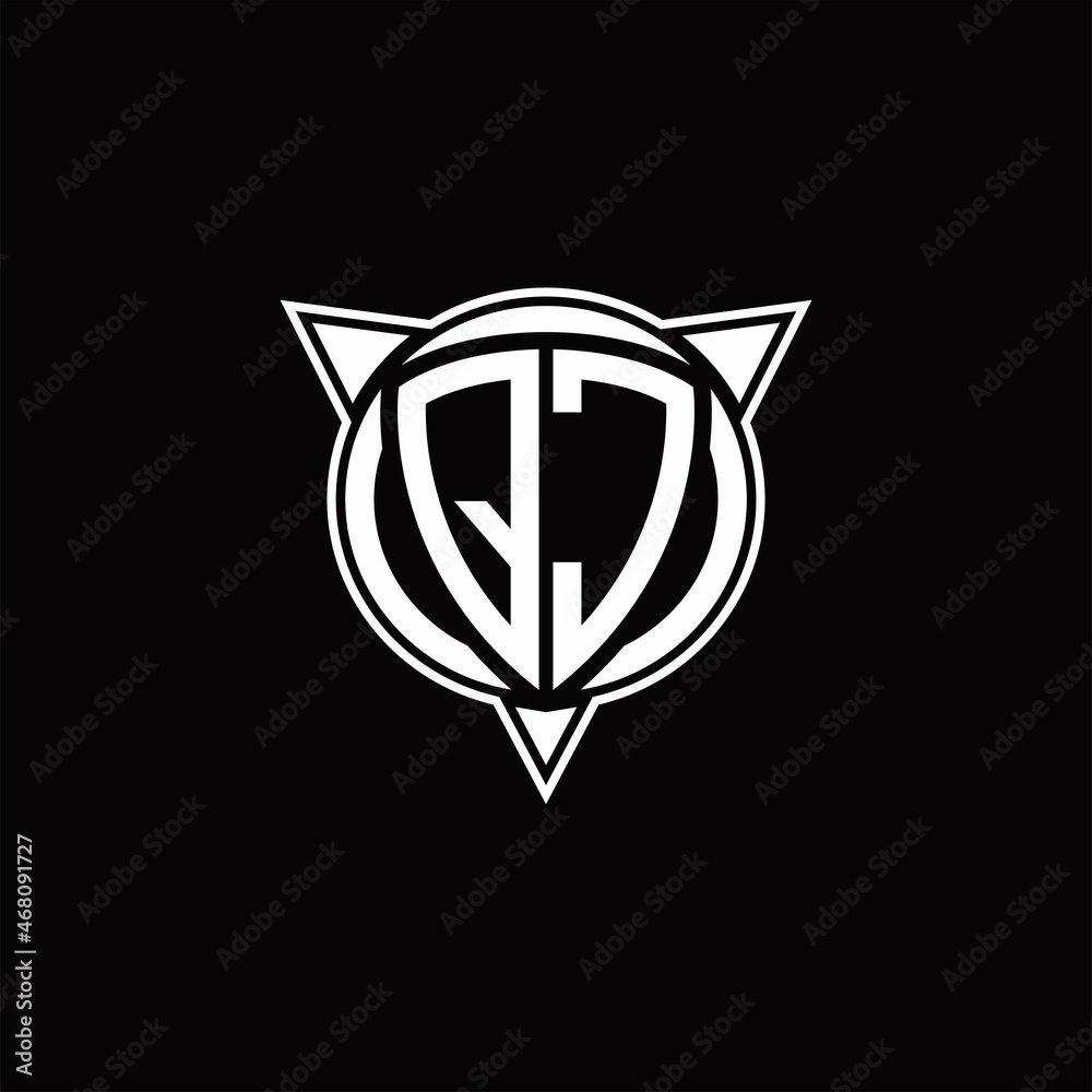 QC Logo monogram isolated with circle shape and three arrow design template QC Logo monogram isolated with circle shape and three arrow design template