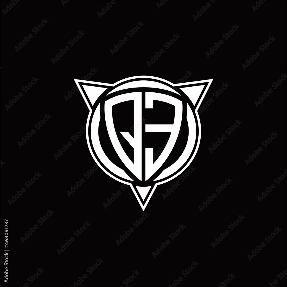 QE Logo monogram isolated with circle shape and three arrow design template QE Logo monogram isolated with circle shape and three arrow design template
