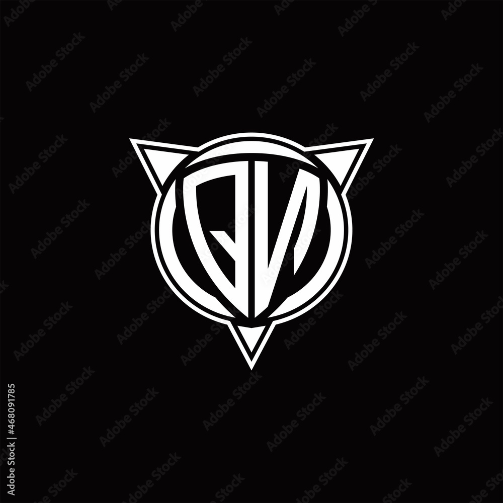 QN Logo monogram isolated with circle shape and three arrow design template QN Logo monogram isolated with circle shape and three arrow design template