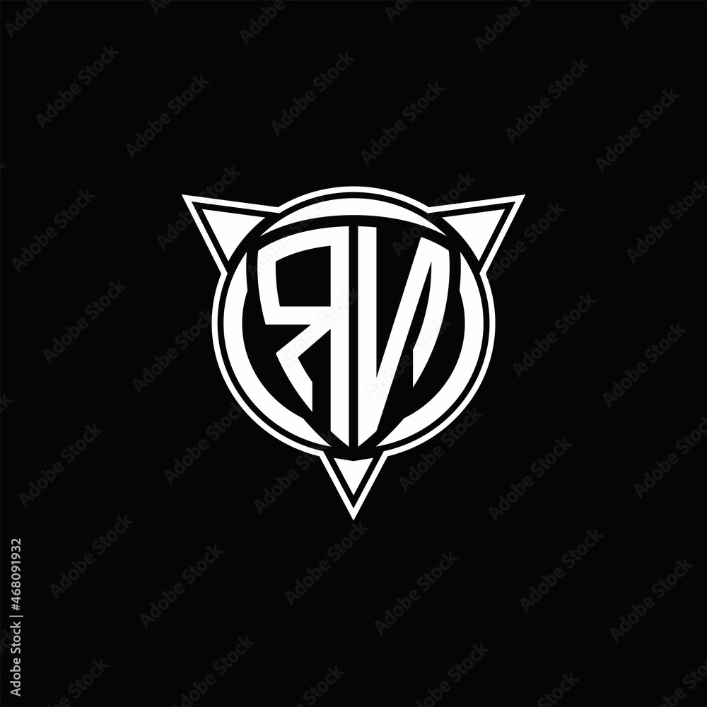 RN Logo monogram isolated with circle shape and three arrow design template RN Logo monogram isolated with circle shape and three arrow design template
