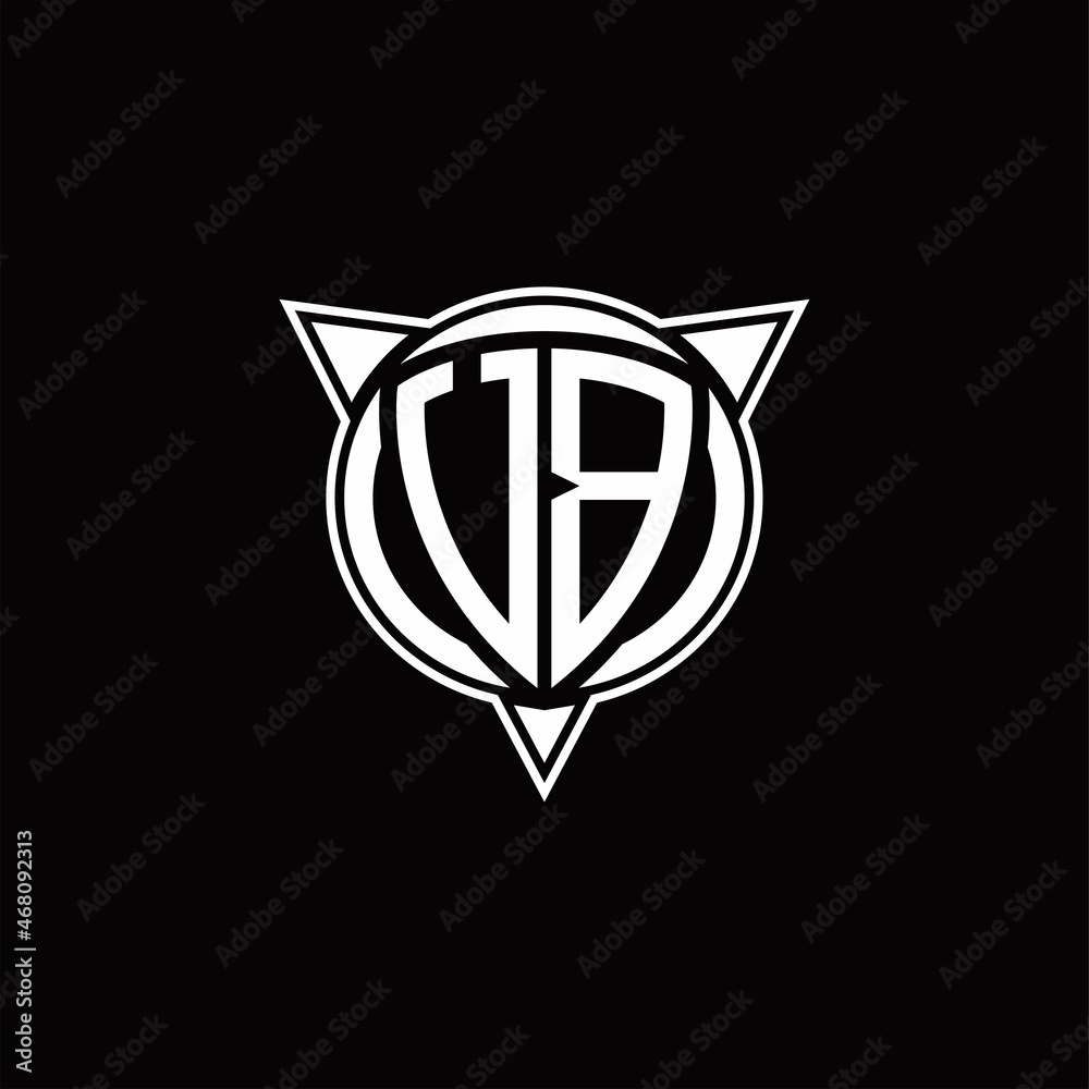 UB Logo monogram isolated with circle shape and three arrow design template UB Logo monogram isolated with circle shape and three arrow design template