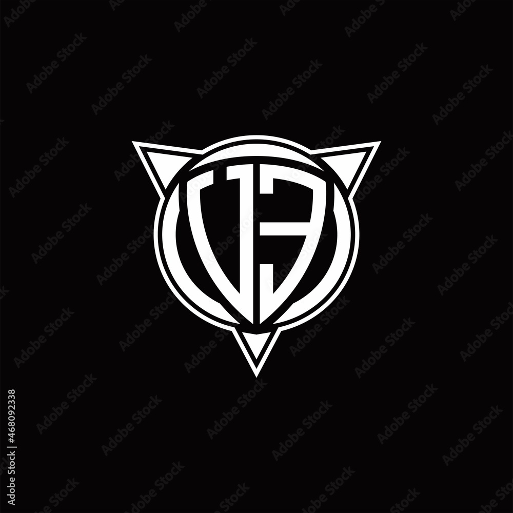 UE Logo monogram isolated with circle shape and three arrow design template UE Logo monogram isolated with circle shape and three arrow design template