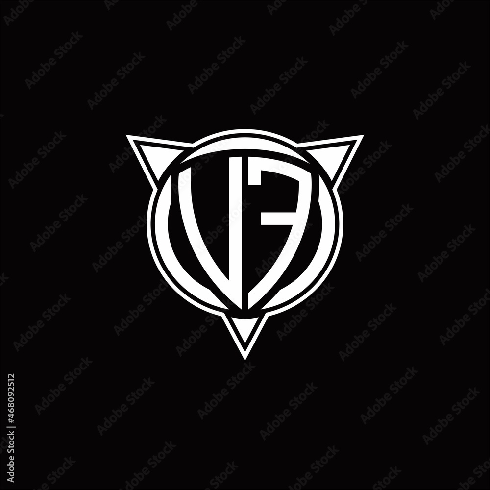 VF Logo monogram isolated with circle shape and three arrow design template VF Logo monogram isolated with circle shape and three arrow design template