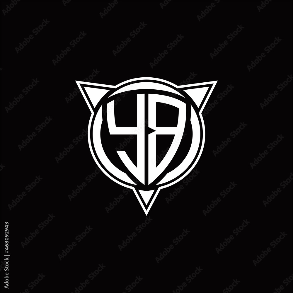 YB Logo monogram isolated with circle shape and three arrow design template YB Logo monogram isolated with circle shape and three arrow design template