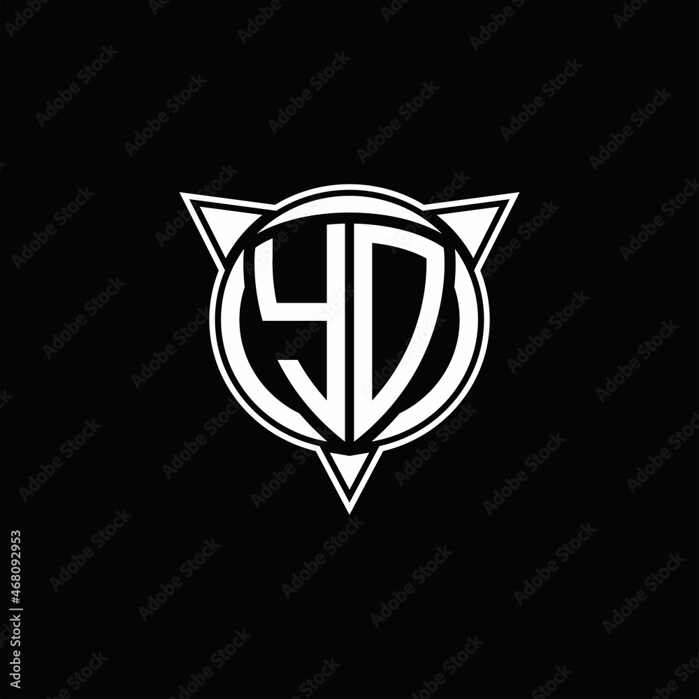 YD Logo monogram isolated with circle shape and three arrow design template YD Logo monogram isolated with circle shape and three arrow design template