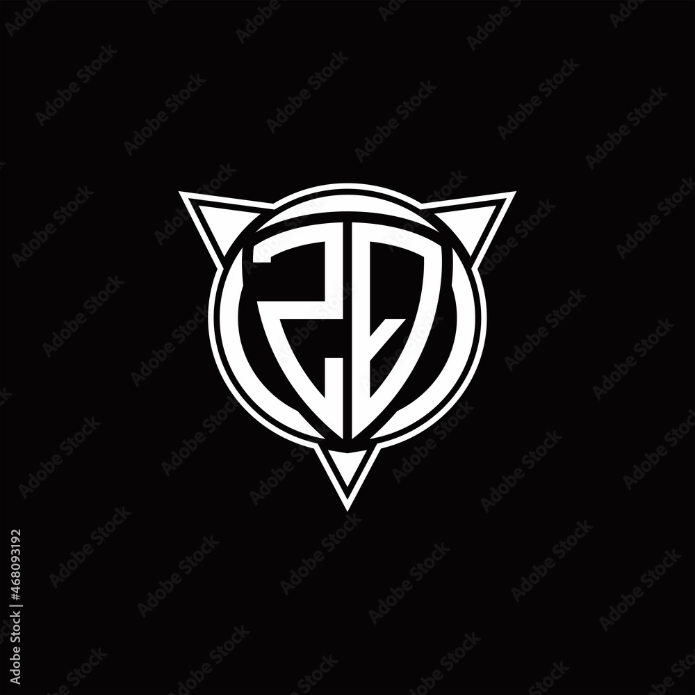ZQ Logo monogram isolated with circle shape and three arrow design template ZQ Logo monogram isolated with circle shape and three arrow design template