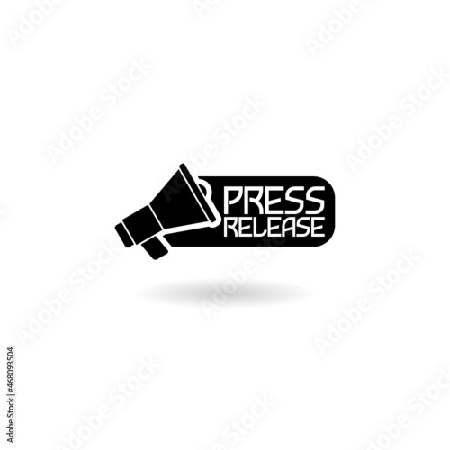 Press release icon with shadow photo