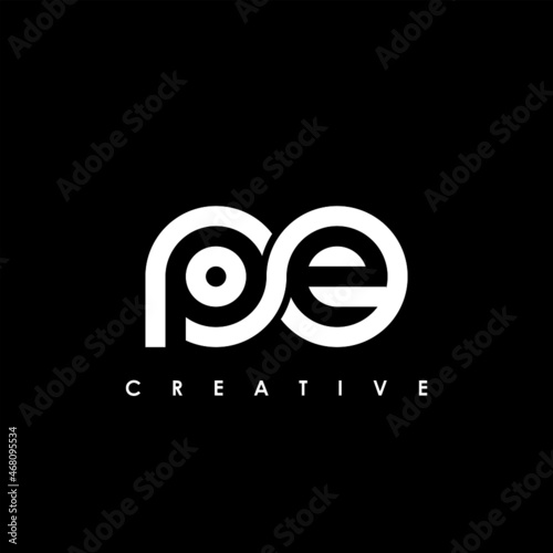 PE Letter Initial Logo Design Template Vector Illustration