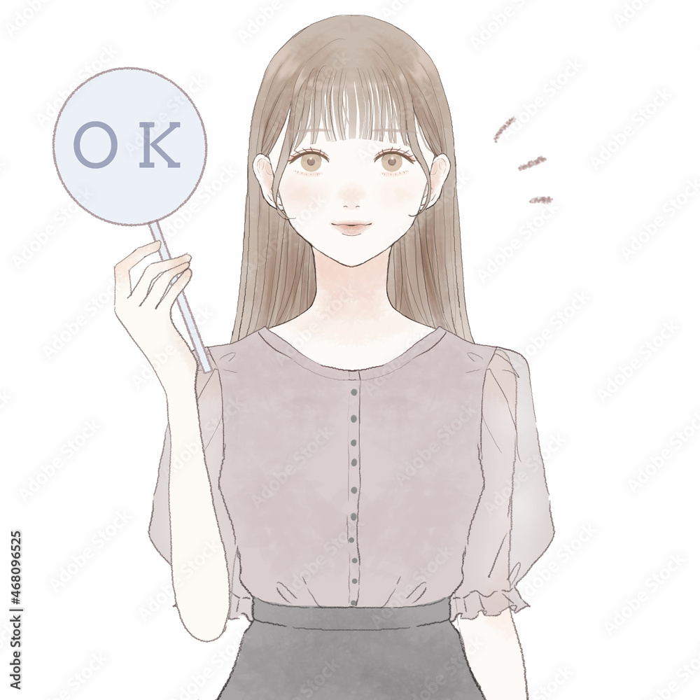 OKサインを出す女性 OKサインを出す女性