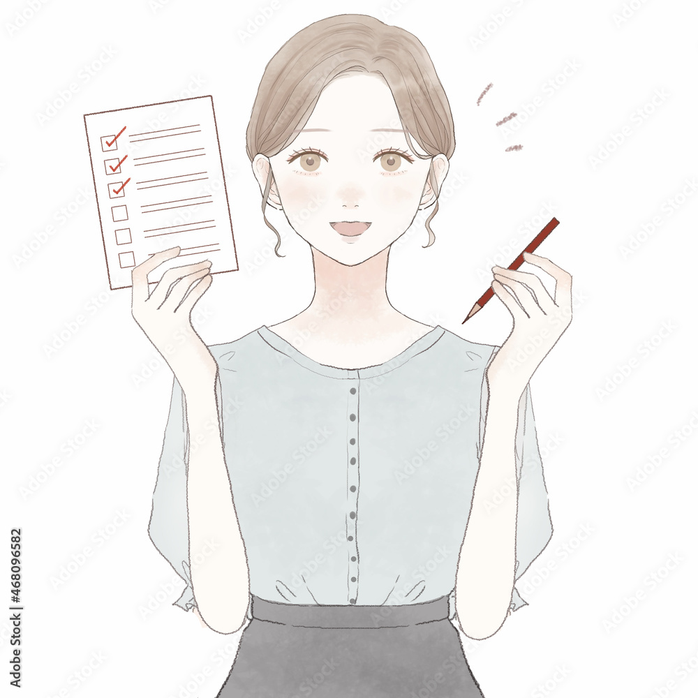 チェックリストを持つ女性