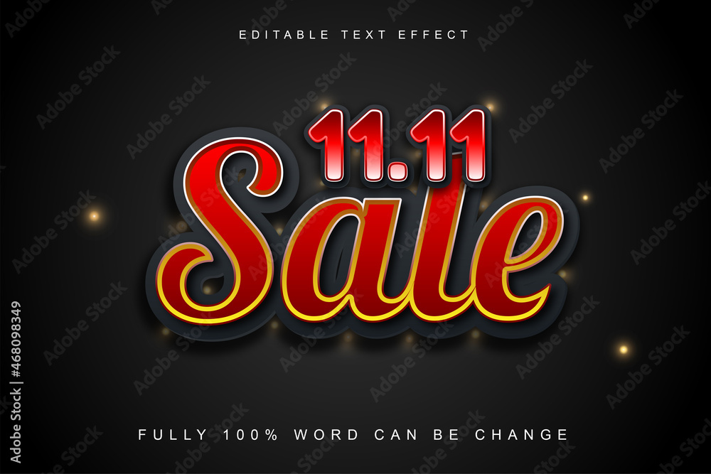 editable sale 11.11 promo banner text effect.logo text