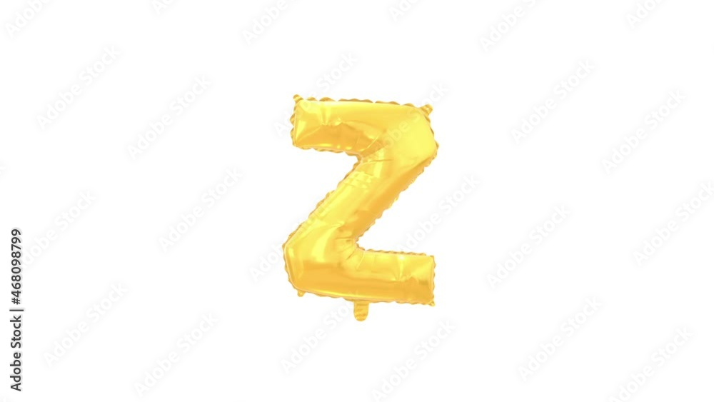 Helium Gold Balloon with Letter - Z. Loop Animation with Alpha Luma Matte and Green Screen. Helium Gold Balloon with Letter - Z. Loop Animation with Alpha Luma Matte and Green Screen.