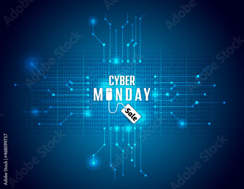 cyber monday sale with a price tag symbol