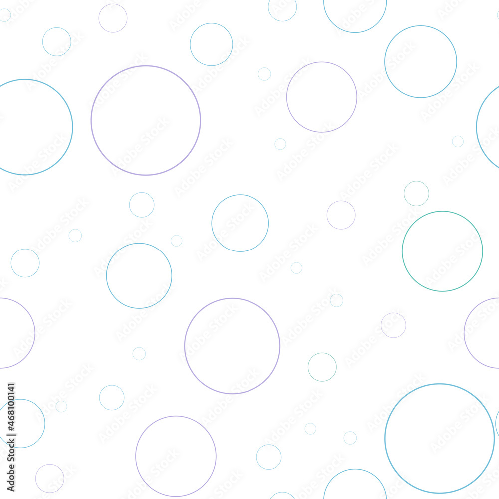 Vector seamless pattern with colorful bubbles and circules