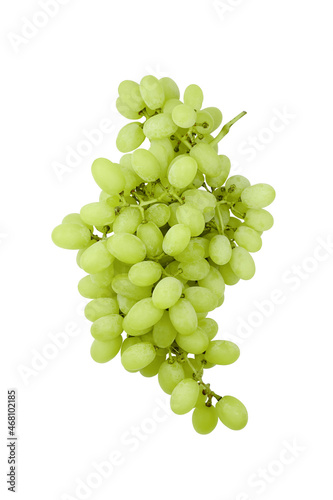 Fresh green ripe grapes isolated on white.