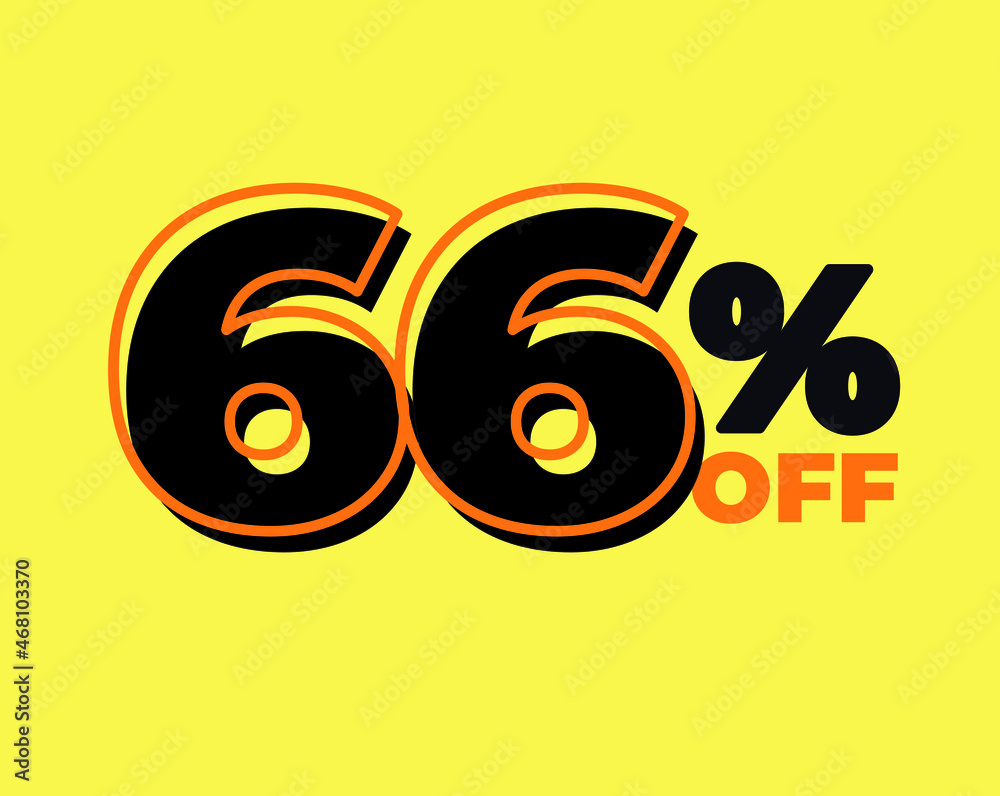 66% off tag sixty six percent discount black friday sale black letter yellow background