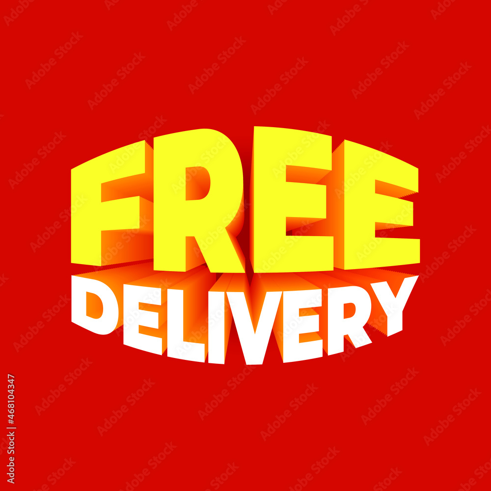 Fototapeta premium 3d illustrations. free delivery design template. cash on delivery