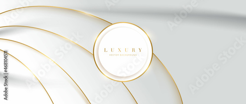 Luxury gold background vector. Abstract white and golden lines background with glow effect. Modern style wallpaper for poster, ads, sale banner, business presentation and packaging design.