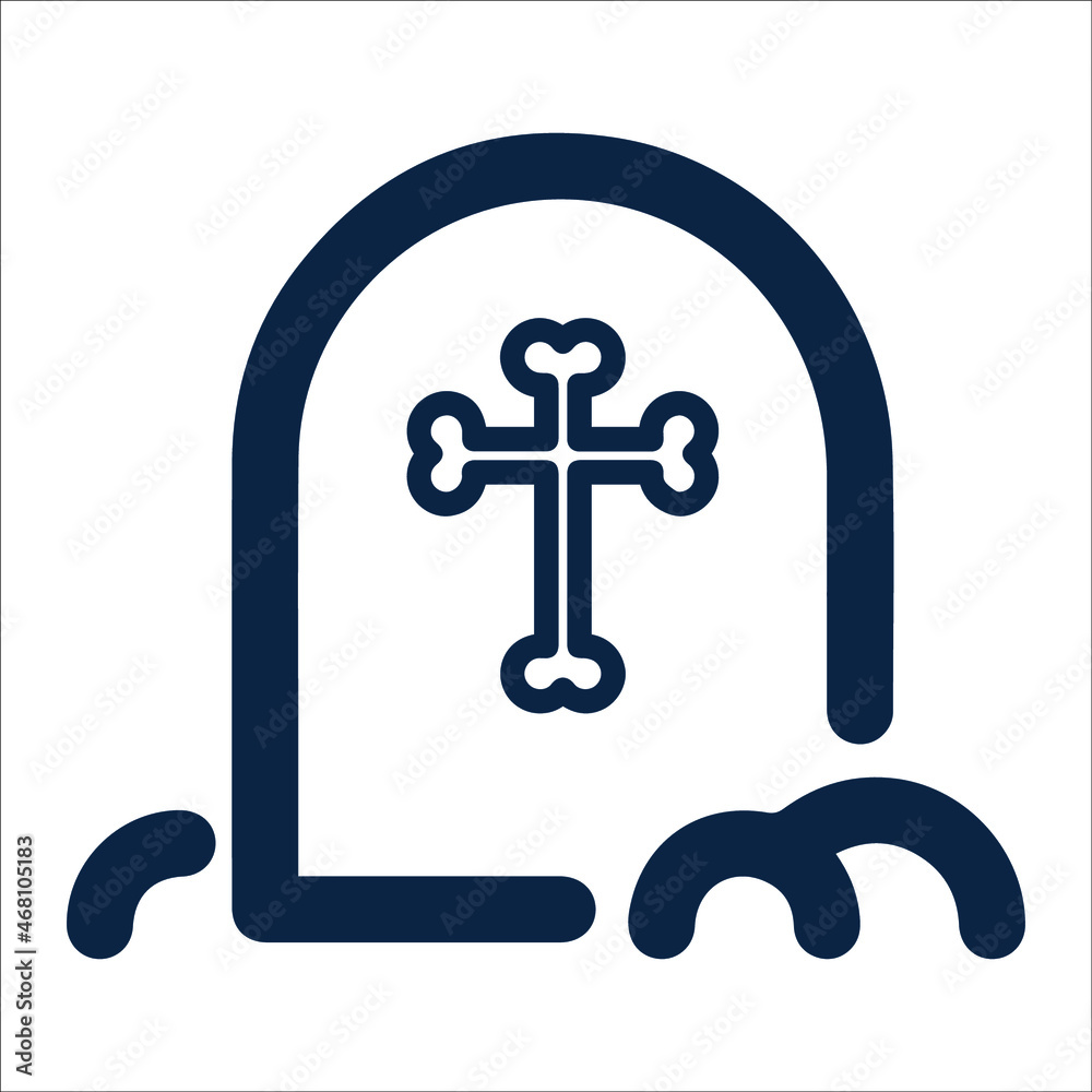 Obraz premium Grave or halloween cemetery icon