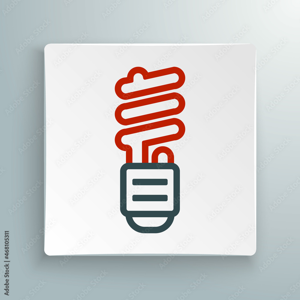 Line LED light bulb icon isolated on white background. Economical LED illuminated lightbulb. Save energy lamp. Colorful outline concept. Vector Line LED light bulb icon isolated on white background. Economical LED illuminated lightbulb. Save energy lamp. Colorful outline concept. Vector