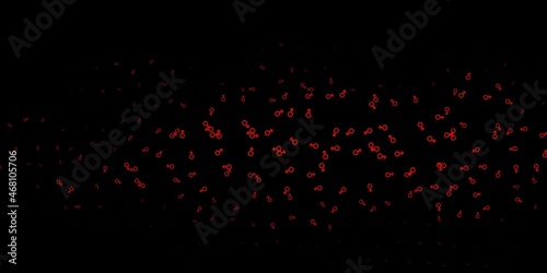 Dark Red vector pattern with magic elements.