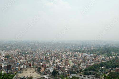 Smog in Kathmandu city from birds eye view