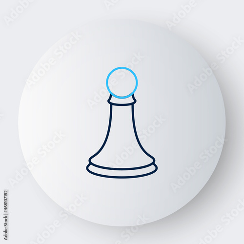 Line Chess pawn icon isolated on white background. Colorful outline concept. Vector