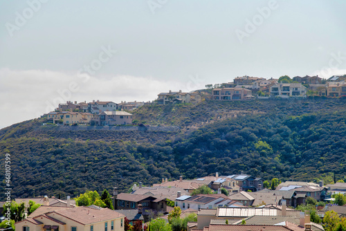 View of hillside residences at Double Peak Park in San Marcos, California