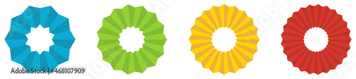 Round ornament rosette like shape, version with different number of folds