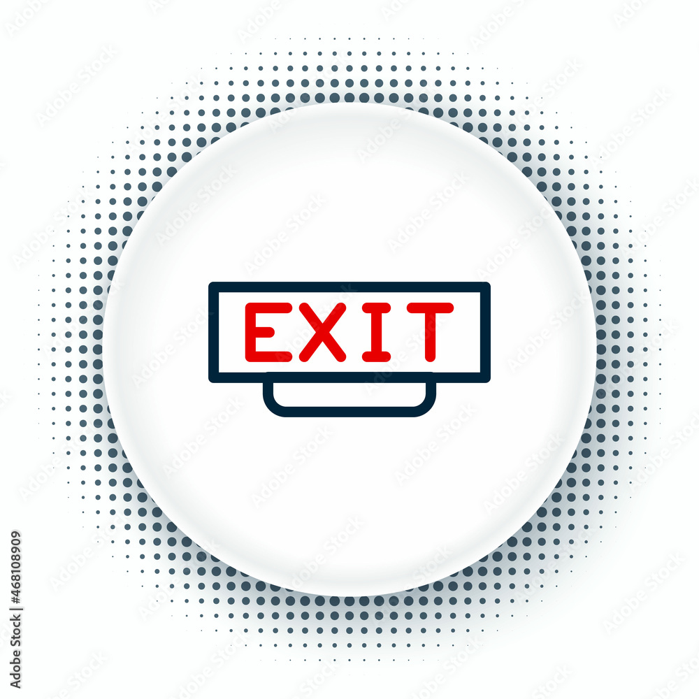 Line Fire exit icon isolated on white background. Fire emergency icon. Colorful outline concept. Vector Line Fire exit icon isolated on white background. Fire emergency icon. Colorful outline concept. Vector