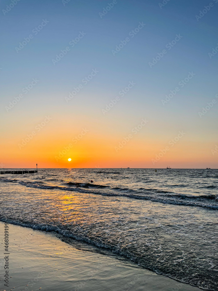 Kolobrzeg beach sunset