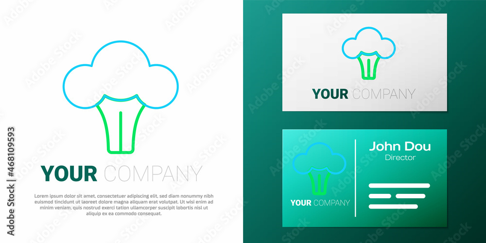 Line Broccoli icon isolated on white background. Colorful outline concept. Vector Line Broccoli icon isolated on white background. Colorful outline concept. Vector