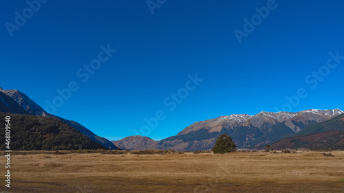 landscape with blue sky and clouds